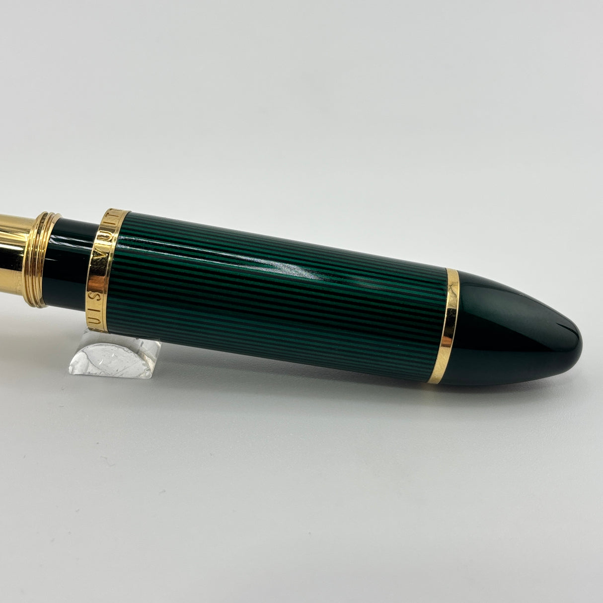 Louis Vuitton Green Striped Lacquered Cargo Fountain Pen - Medium 18kt Gold Nib - RARE!
