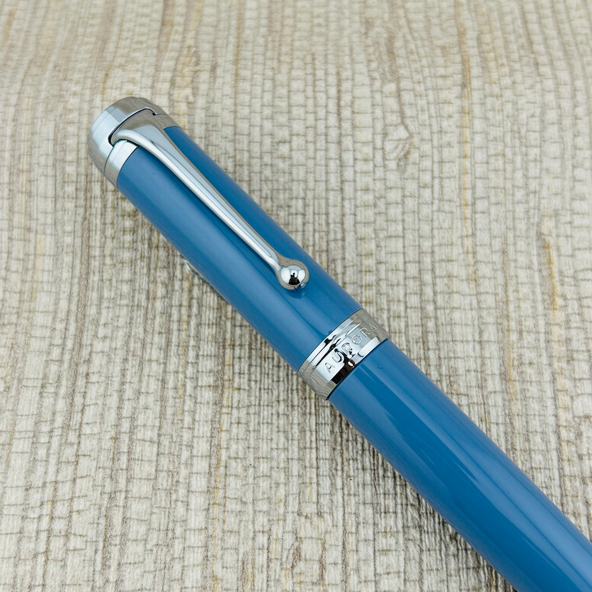 Aurora Talentum Celestial Blue with Chrome Trim - Rollerball Pen
