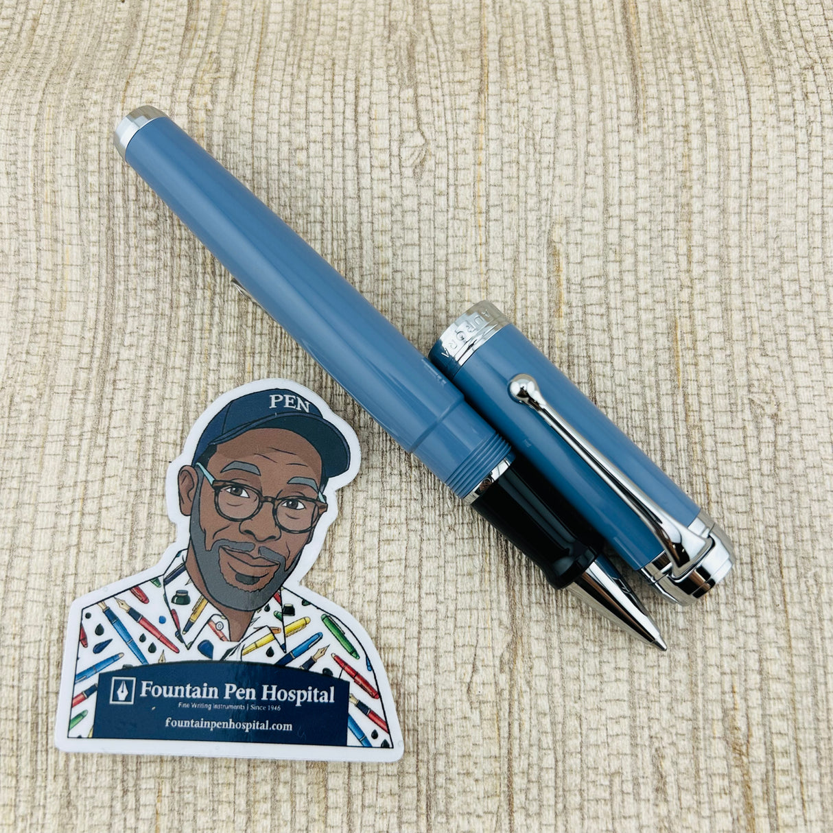 Aurora Talentum Celestial Blue with Chrome Trim - Rollerball Pen