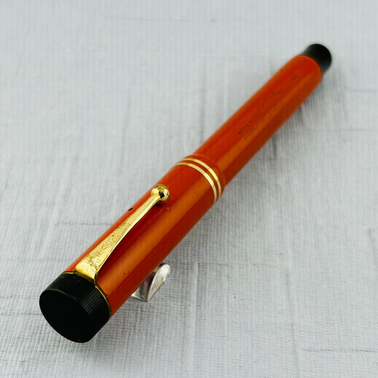 Parker Duofold Senior Big Red Orange Permanite - Fountain Pen