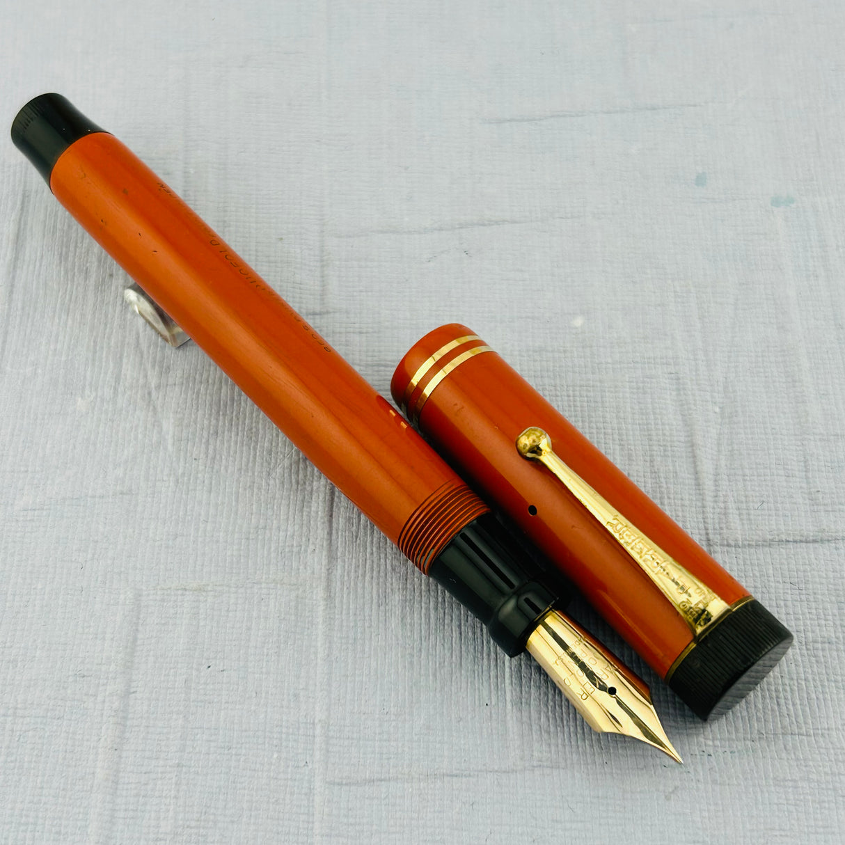 Parker Duofold Senior Big Red Orange Permanite - Fountain Pen