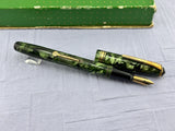 Onoto Delarue Green Celluloid Set boxed - Beautiful color and set Mint !