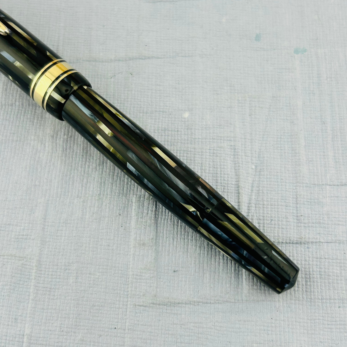 Parker Duofold Senior "Duovac" Stripped Blue and Grey - Fountain Pen