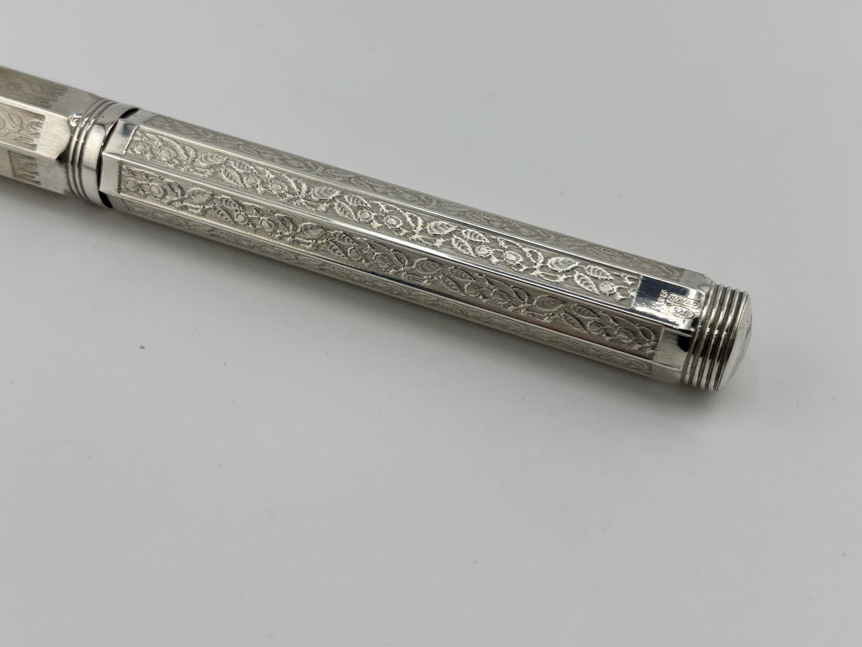 Montegrappa Reminiscence 80th Anniversary (1912 – 1992) Limited Edition Sterling Silver Fountain Pen - Fine 18kt Gold  Nib