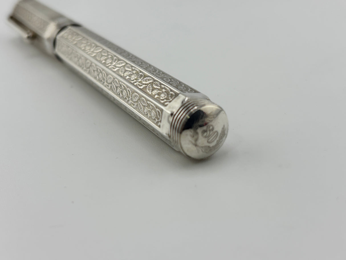 Montegrappa Reminiscence 80th Anniversary (1912 – 1992) Limited Edition Sterling Silver Fountain Pen - Fine 18kt Gold  Nib