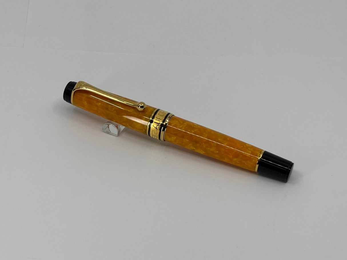 Aurora Optima Marbled Orange Sole Limited Edition Fountain Pen - Flexible Extra Fine 18kt Gold Nib