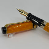 Aurora Optima Marbled Orange Sole Limited Edition Fountain Pen - Flexible Extra Fine 18kt Gold Nib