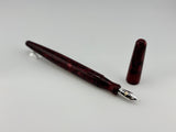 Franklin-Christoph Model 66 Septagonal Marbled Burgundy Fountain Pen  - Fine 14kt Gold  Nib