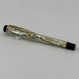 Parker Duofold International (Standard Size) Pearl & Black Fountain Pen  - Broad 18kt Gold Nib