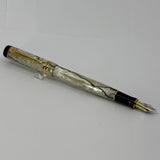 Parker Duofold International (Standard Size) Pearl & Black Fountain Pen  - Broad 18kt Gold Nib