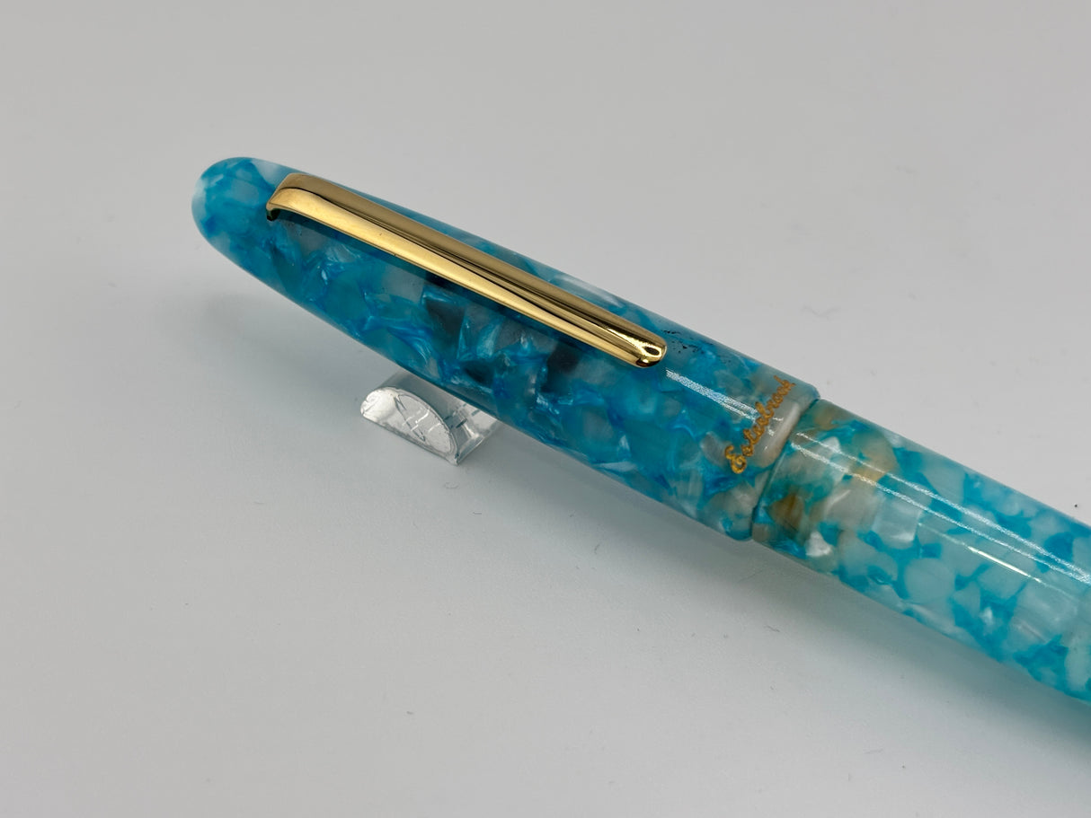 Esterbrook Oversized Estie Sea Glass  Fountain Pen  - Broad Gold-Plated  Nib