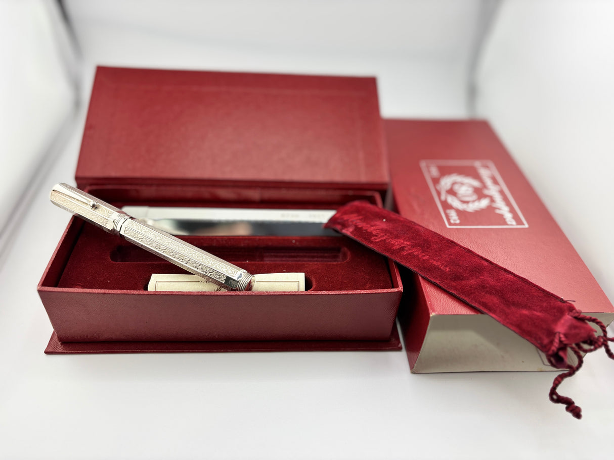 Montegrappa Reminiscence 80th Anniversary (1912 – 1992) Limited Edition Sterling Silver Fountain Pen - Fine 18kt Gold  Nib