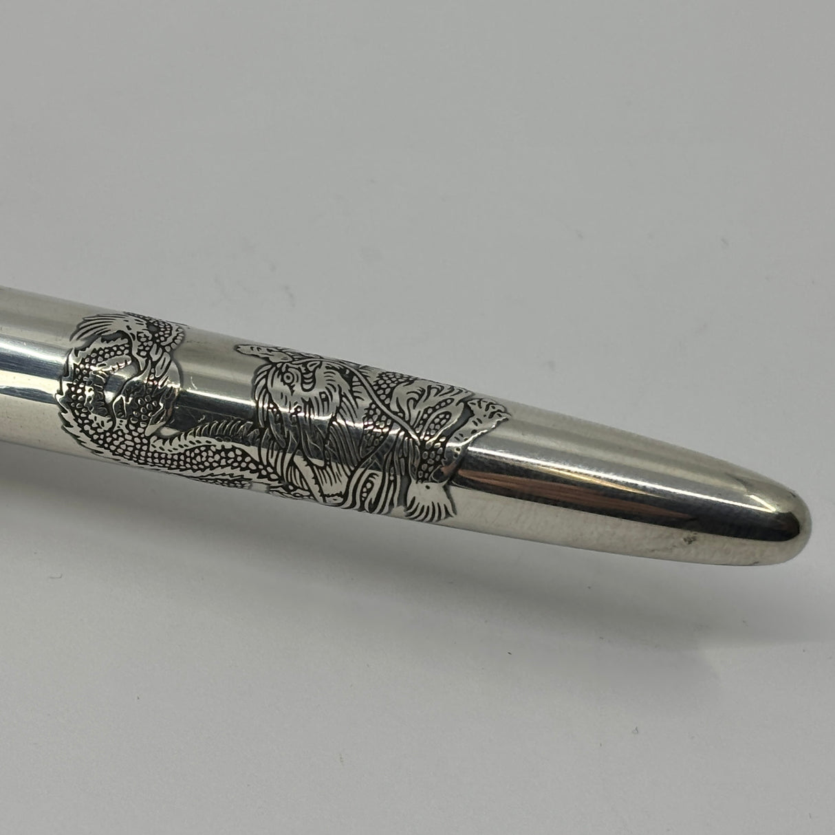 Pilot Sterling Silver Dragon Fountain Pen - Medium 18kt Gold Nib