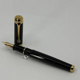 Aurora Black Talentum Fountain Pen  - Medium 14kt Gold Nib