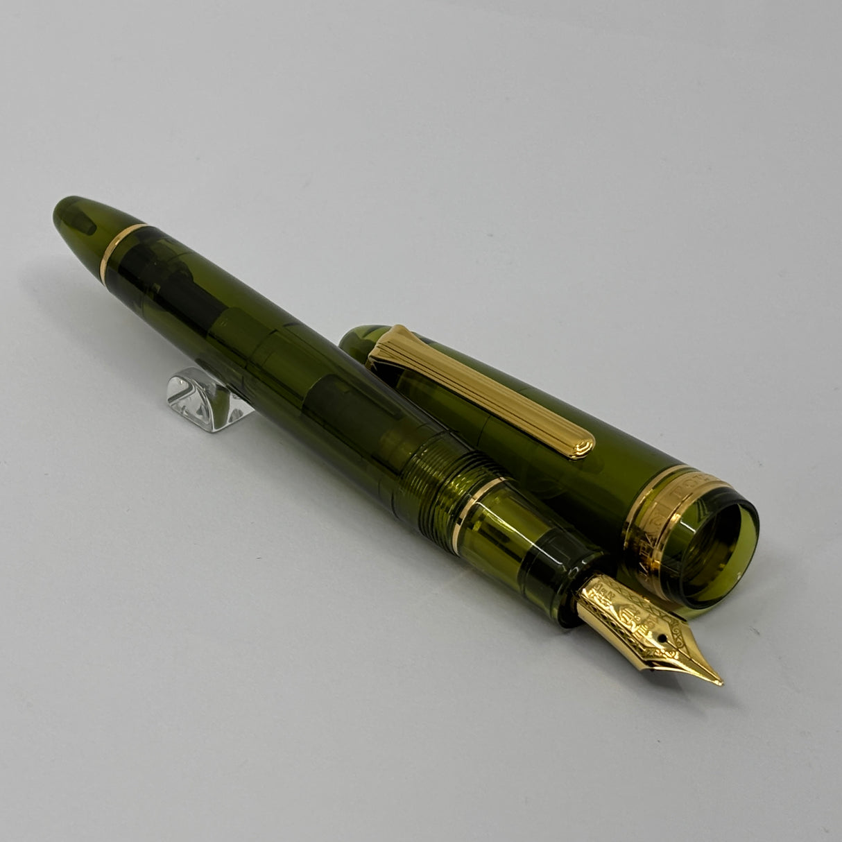 Sailor 1911 Large Kagero Green Transparent Fountain Pen  - Broad 21kt Gold Nib