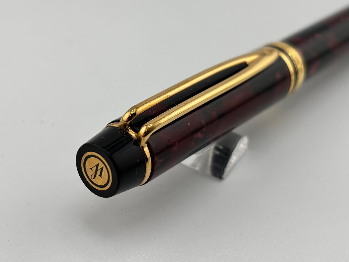 Waterman Man 200 Rhapsody Burgundy Marble Fountain Pen  - Broad/Stub 18kt Gold Nib