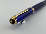 Pelikan M600 Marine Blue Transparent Fountain Pen - Broad 14kt Gold Nib