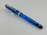 Pilot Custom 74 Blue Transparent Demonstrator Fountain Pen - Fine 14kt Gold Nib