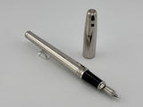 ST Dupont Orpheo Full Size Palladium Plated Fountain Pen - Medium 18kt Gold Nib
