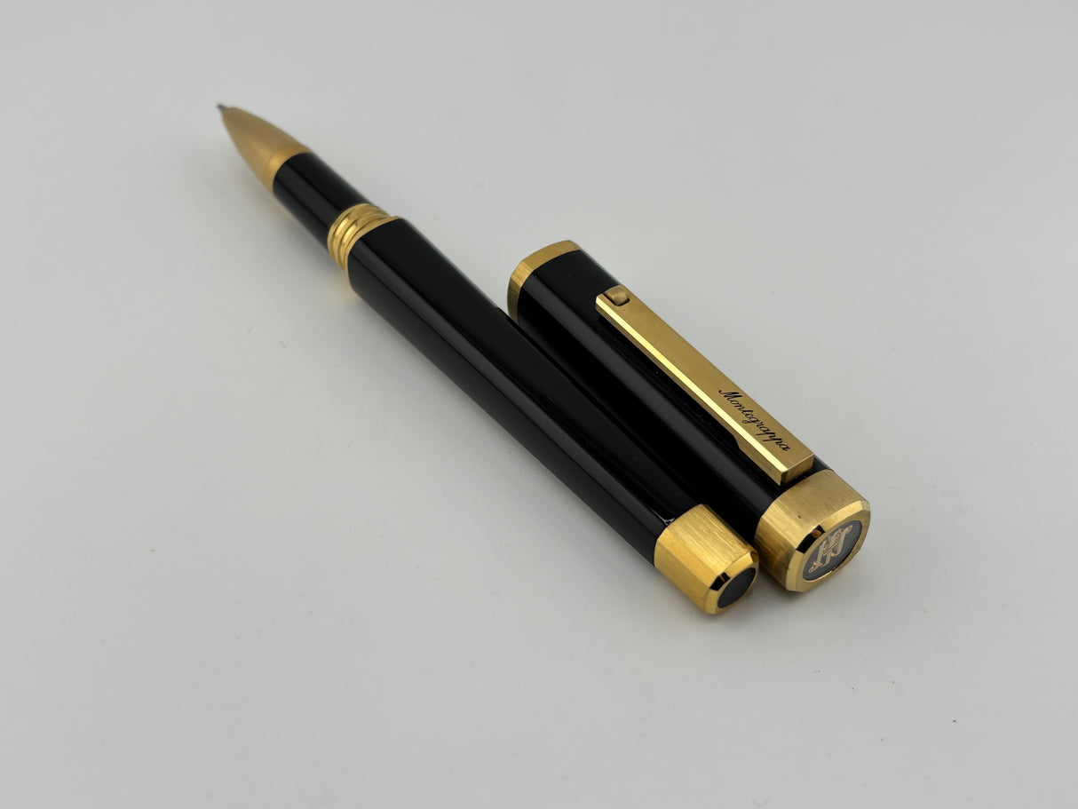 Montegrappa Quattro Zero Elegant Black 4-Sided Rollerball with Rounded Corners