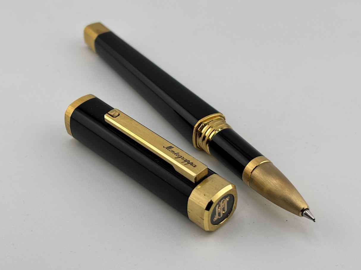 Montegrappa Quattro Zero Elegant Black 4-Sided Rollerball with Rounded Corners