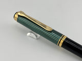 Pelikan K800 Ballpoint Pen - Black Barrel/Green Striped Cap