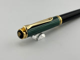 Pelikan K800 Ballpoint Pen - Black Barrel/Green Striped Cap