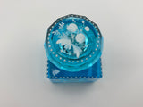 Inkwell Vintage circa 1930 excellent condition - Electric Blue Crystal Enamel Floral Design