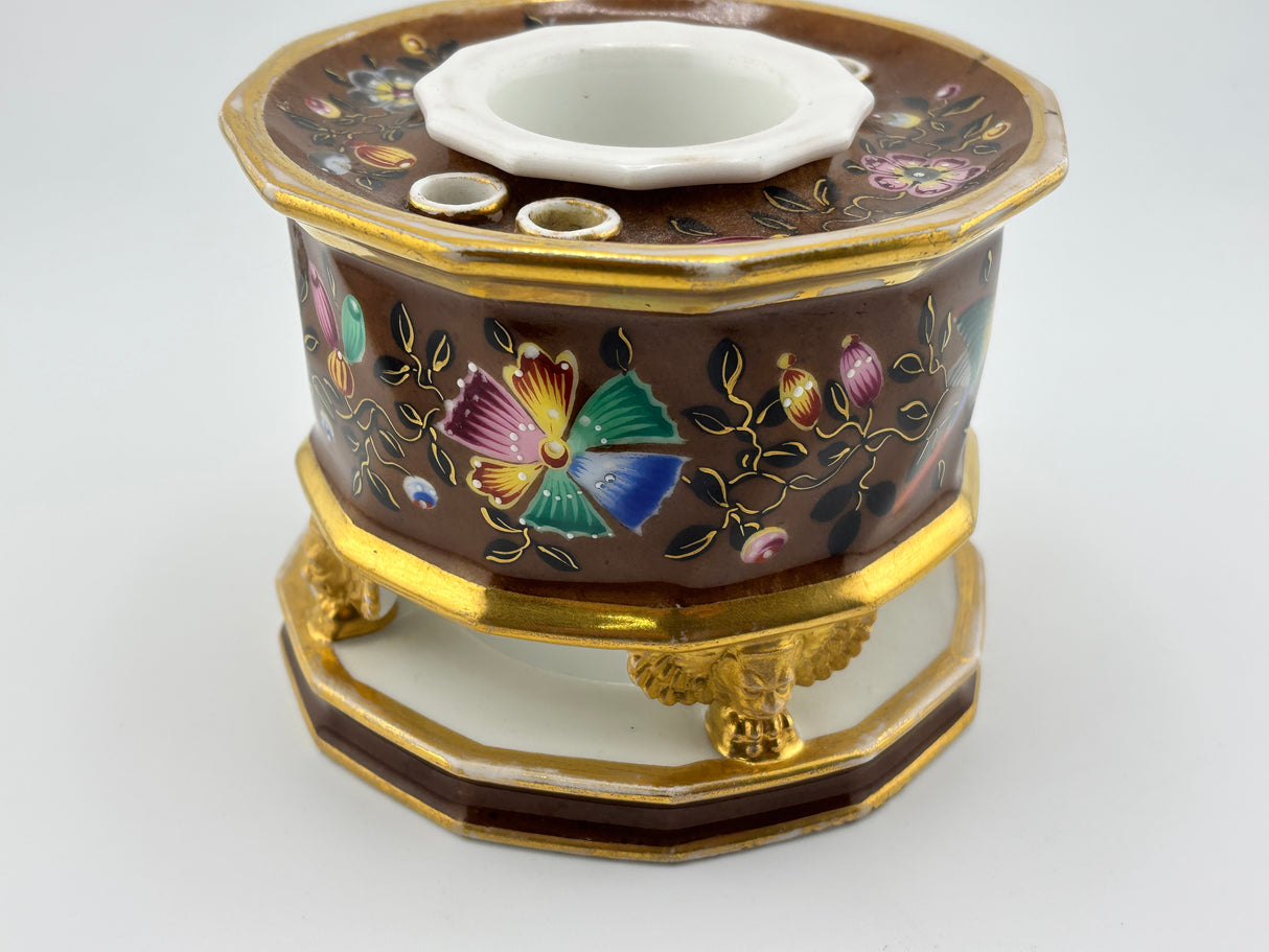 Inkwell Vintage circa 1880 excellent condition -  Hand painted