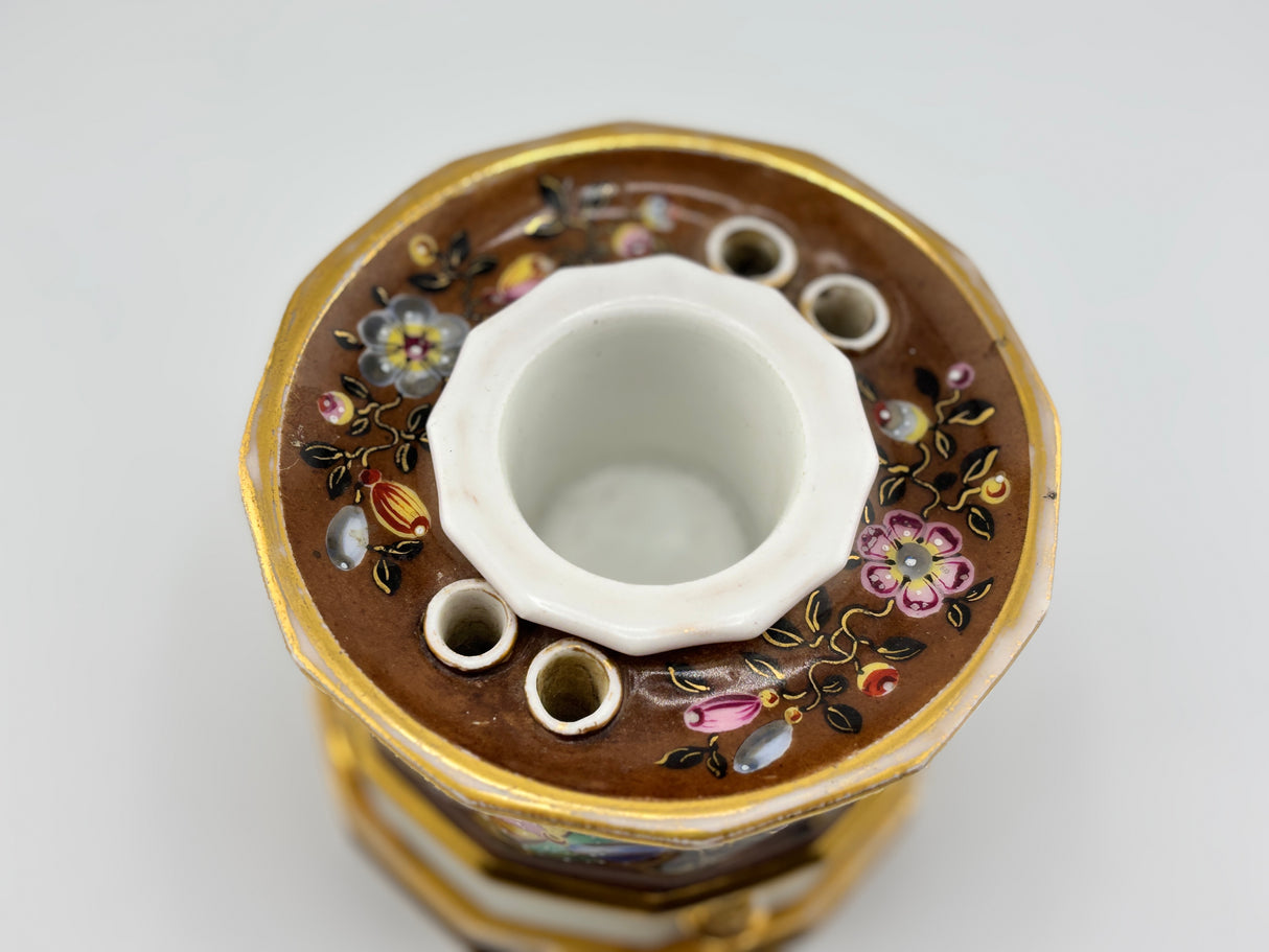 Inkwell Vintage circa 1880 excellent condition -  Hand painted