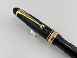Pilot Custom 823 Black Smoke Gold Trim Piston filler - Medium 14K Nib