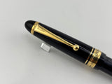 Pilot Custom 823 Black Smoke Gold Trim Piston filler - Medium 14K Nib