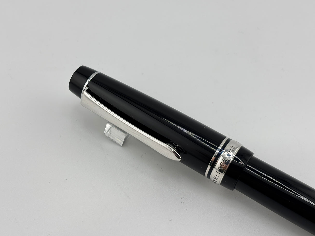 Pilot Custom Heritage 912 Black Rhodium Trim Fountain Pen - Fine Medium 14K Gold Nib