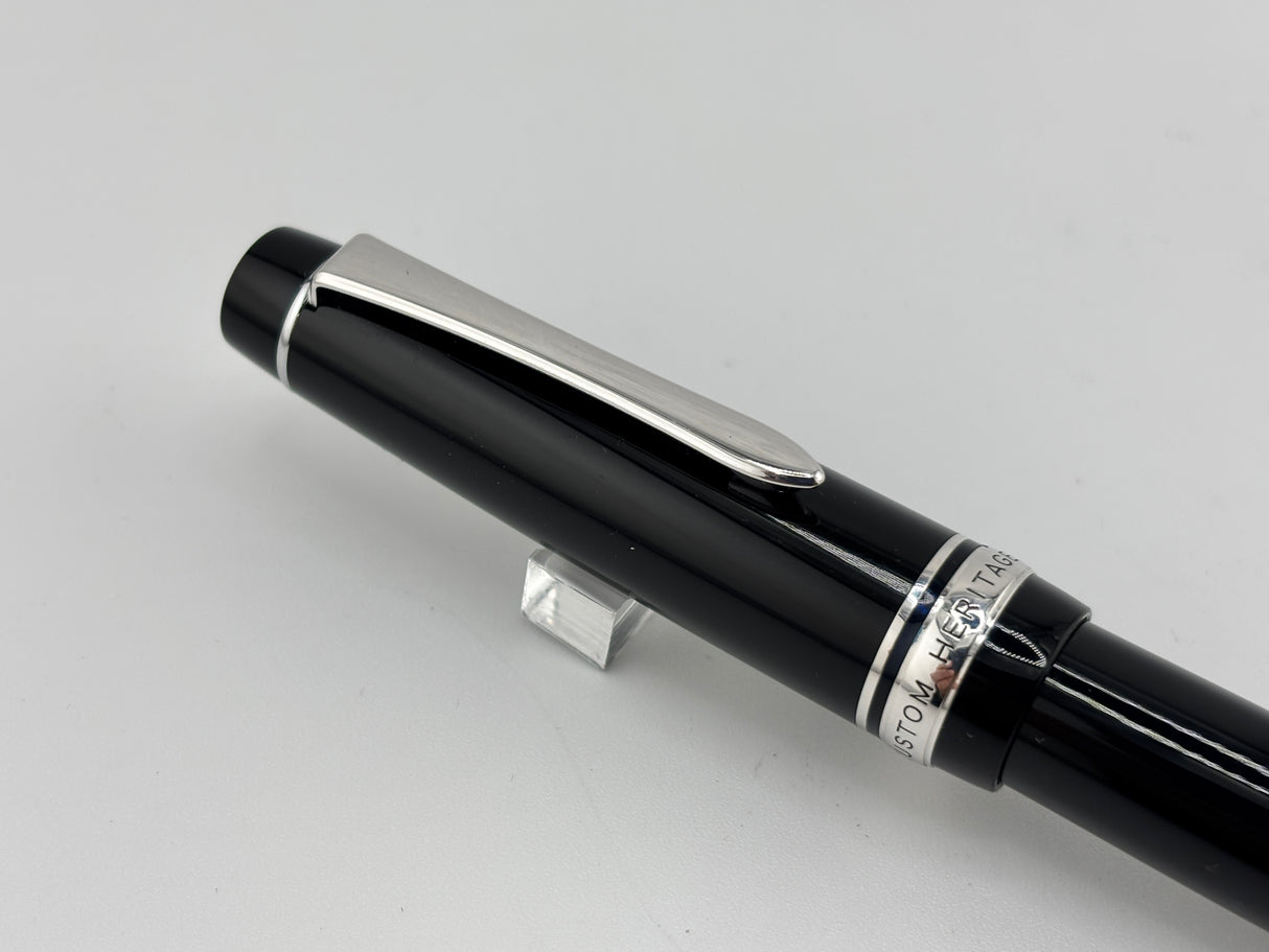 Pilot Custom Heritage 912 Black Rhodium Trim Fountain Pen - Fine Medium 14K Gold Nib