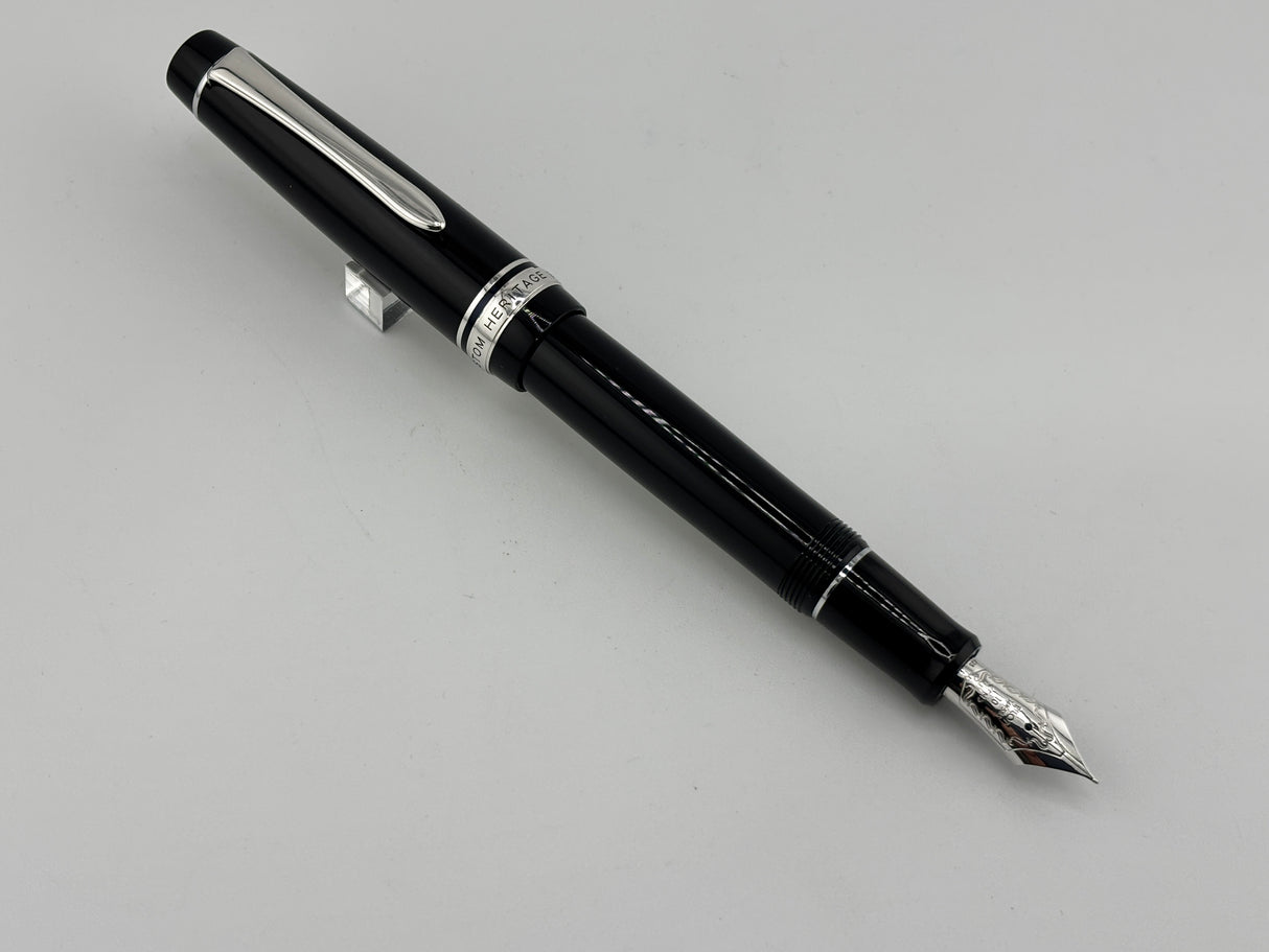 Pilot Custom Heritage 912 Black Rhodium Trim Fountain Pen - Fine Medium 14K Gold Nib