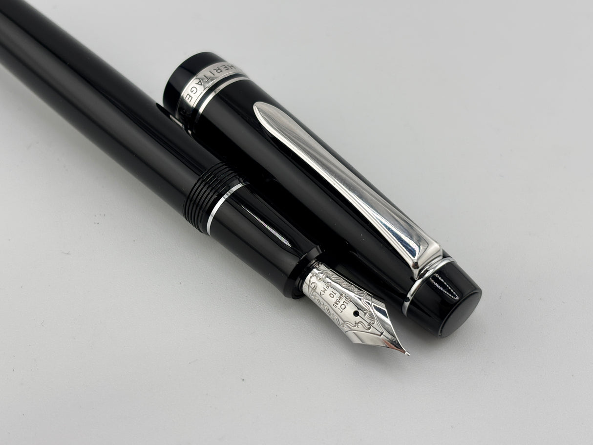 Pilot Custom Heritage 912 Black Rhodium Trim Fountain Pen - Fine Medium 14K Gold Nib