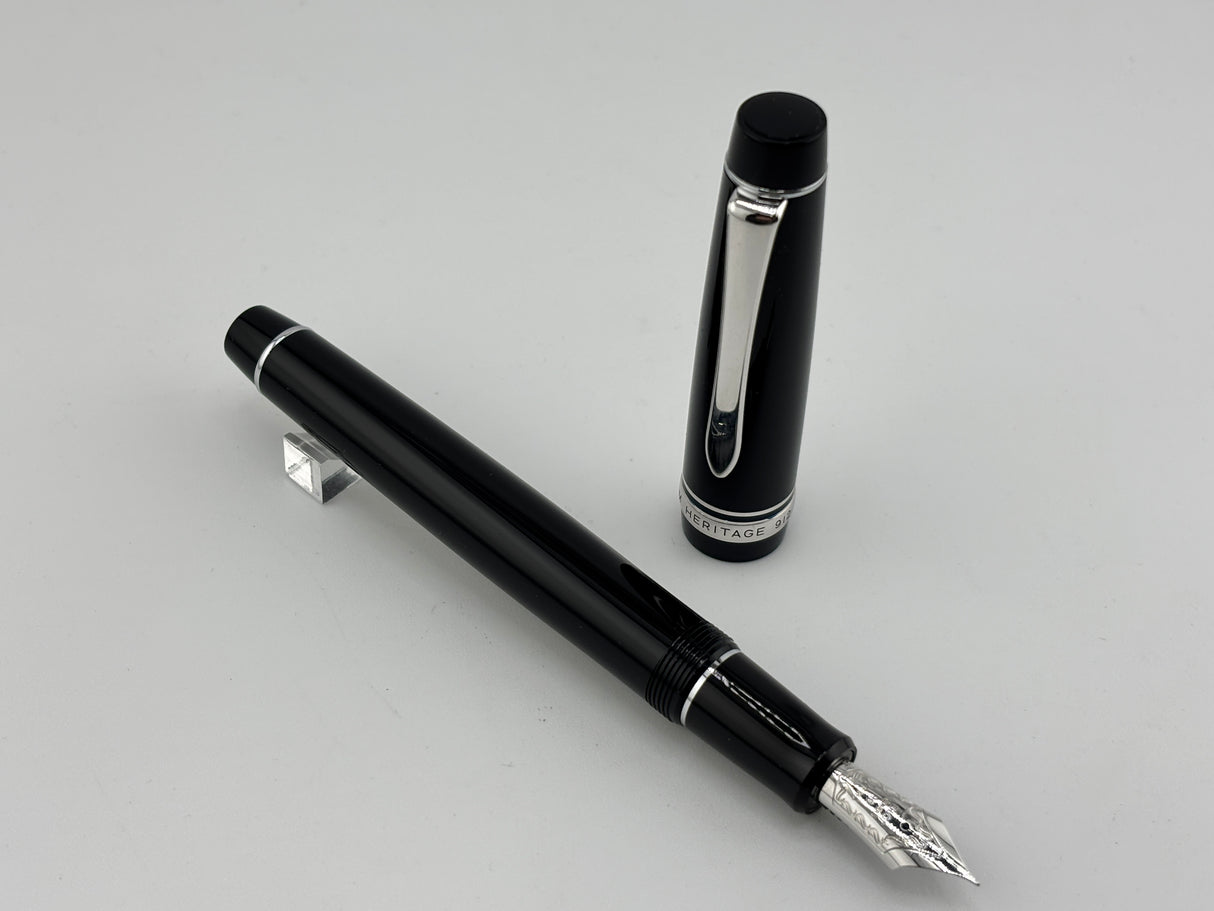 Pilot Custom Heritage 912 Black Rhodium Trim Fountain Pen - Fine Medium 14K Gold Nib