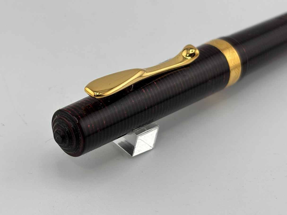 Visconti Manhattan Ruby Red Layered Celluloid Fountain Pen - Medium 18kt Gold Nib