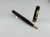 Visconti Manhattan Ruby Red Layered Celluloid Fountain Pen - Medium 18kt Gold Nib
