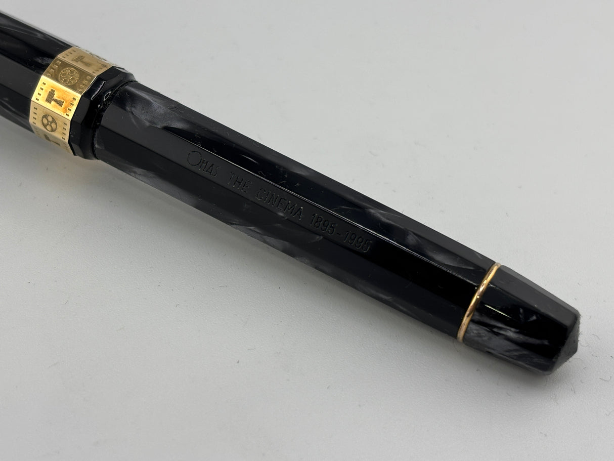 OMAS Cinema Limited Edition Grigio Perla Celluloid Fountain Pen - Medium 18kt Gold Nib