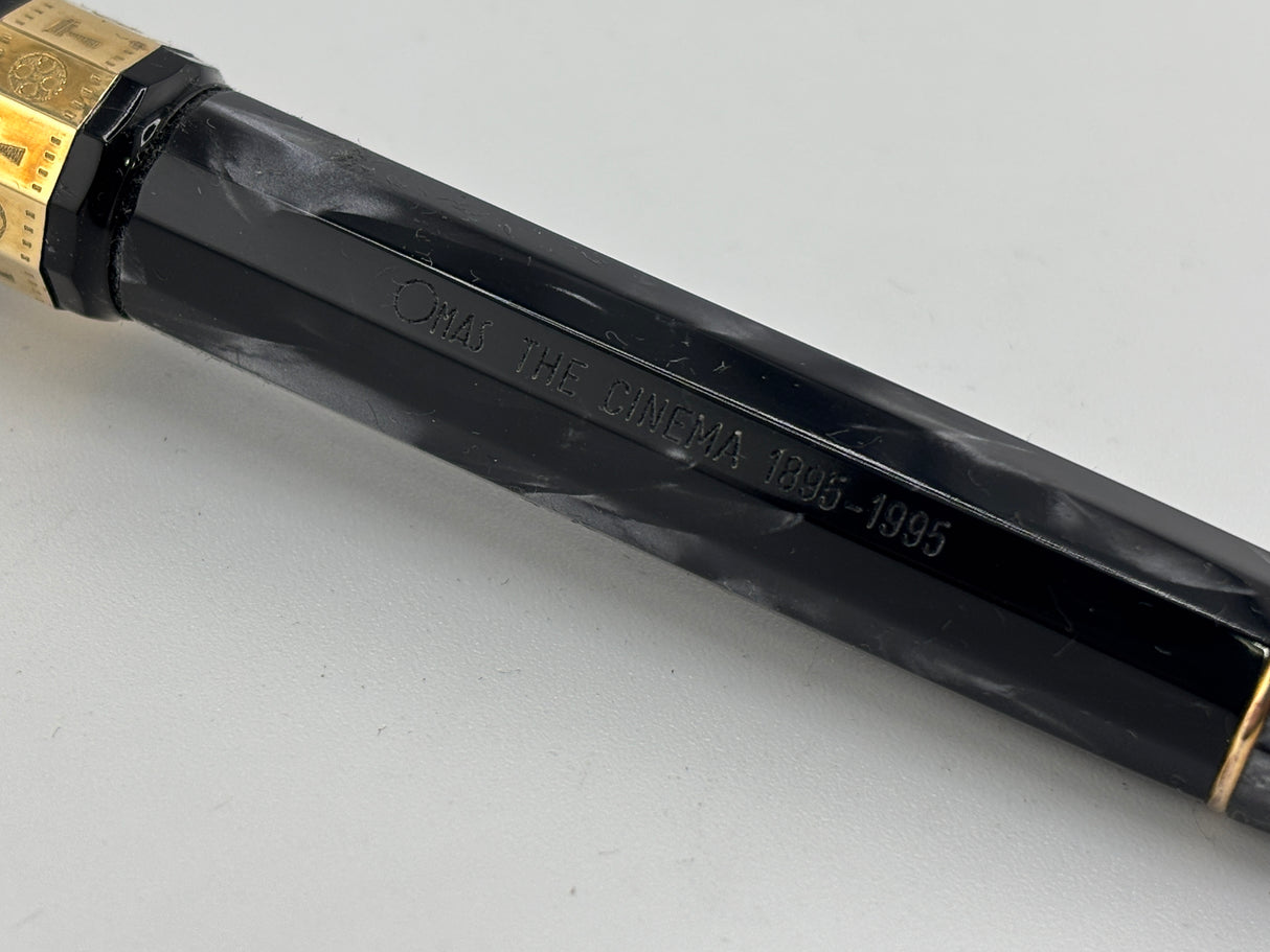 OMAS Cinema Limited Edition Grigio Perla Celluloid Fountain Pen - Medium 18kt Gold Nib
