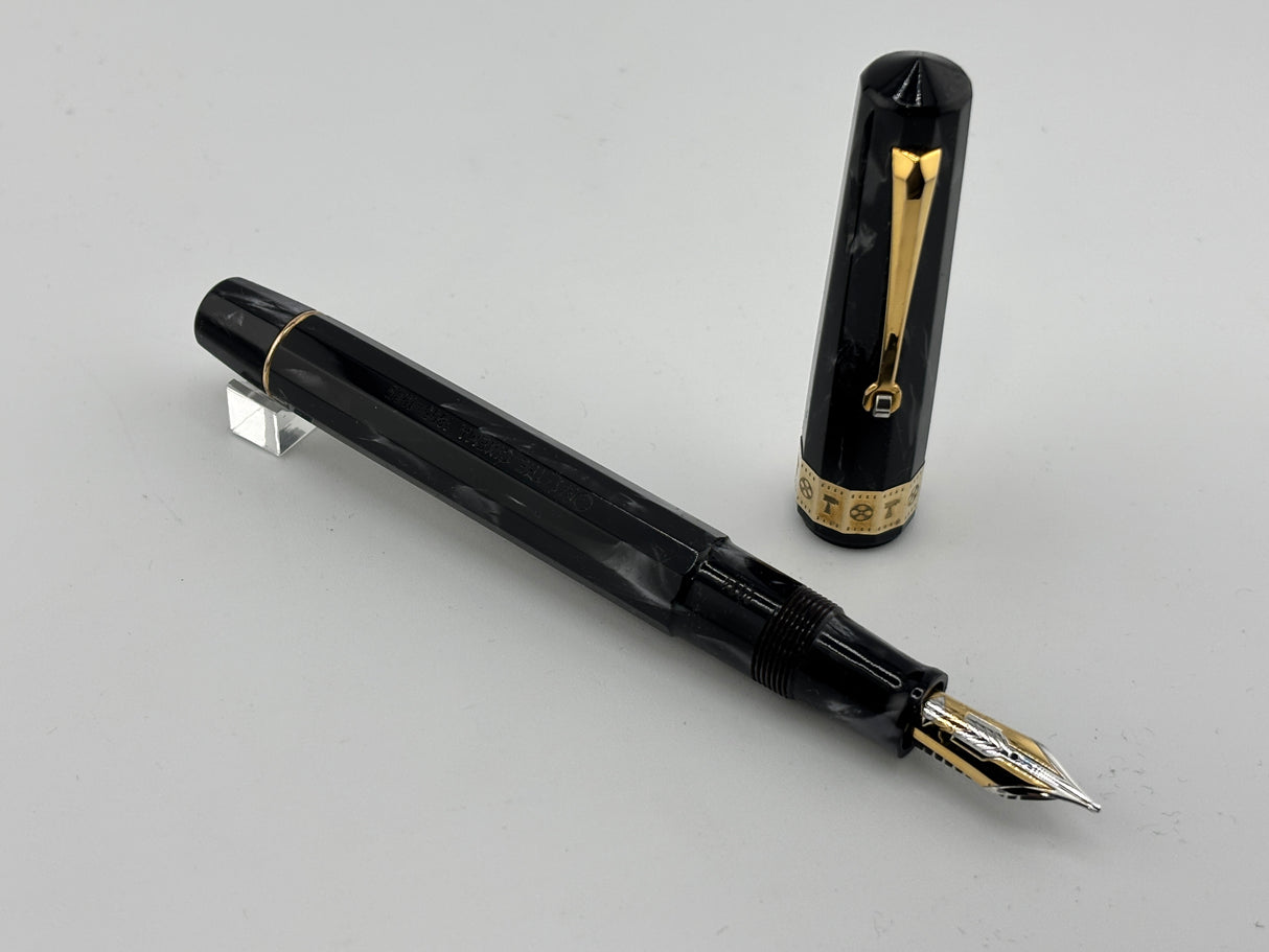 OMAS Cinema Limited Edition Grigio Perla Celluloid Fountain Pen - Medium 18kt Gold Nib