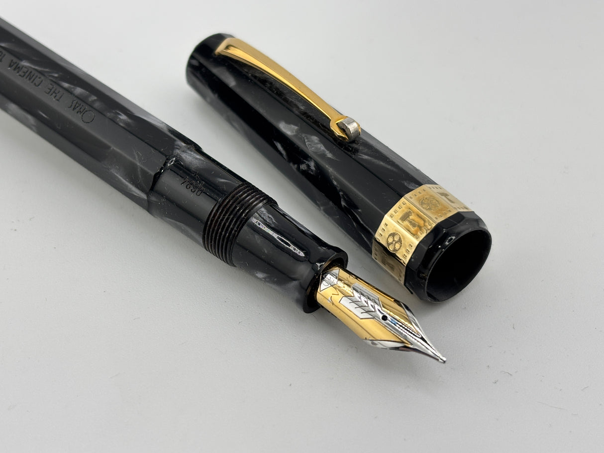 OMAS Cinema Limited Edition Grigio Perla Celluloid Fountain Pen - Medium 18kt Gold Nib