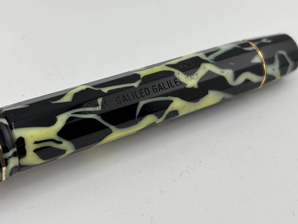 Omas Galileo Galilei Special Edition Pearl & Black Wild Celluloid Rollerball