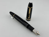 Montblanc Meisterstuck #149 (Largest) Black Resin Fountain Pen - Ultra-Flexible Medium 14C Gold Nib from Factory !!