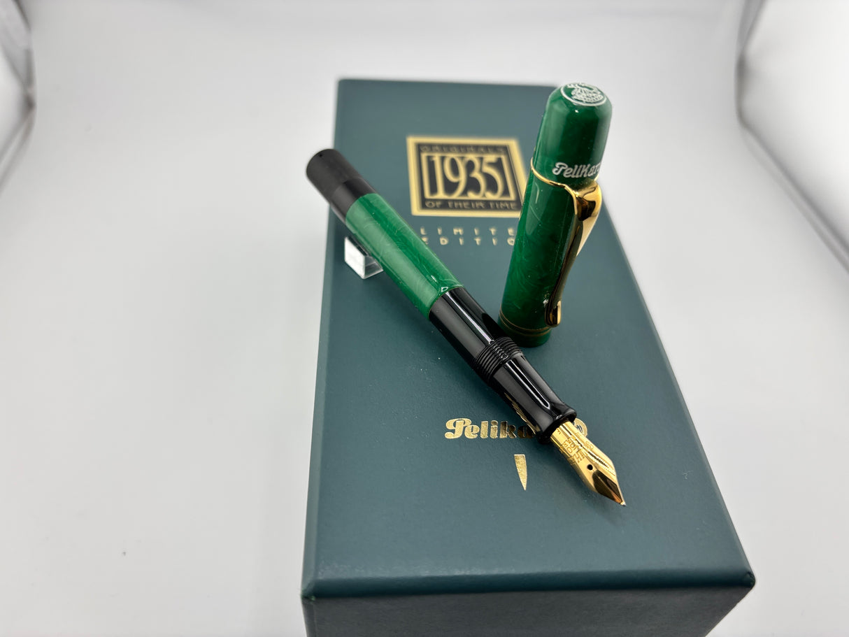 Pelikan "1935 Originals of their Time" Green Jade Celluloid Limited Edition Fountain Pen - Fine 18kt Gold Nib