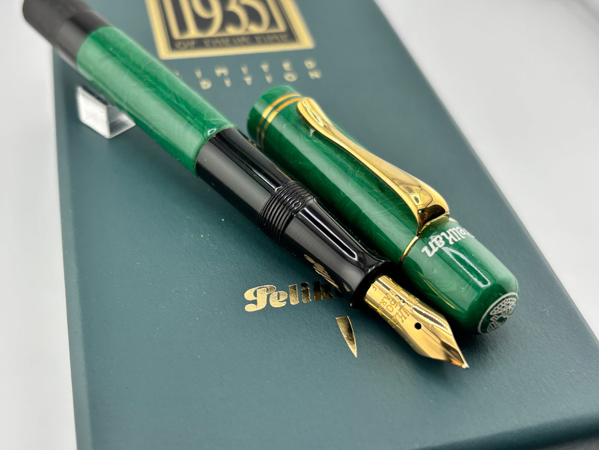 Pelikan "1935 Originals of their Time" Green Jade Celluloid Limited Edition Fountain Pen - Fine 18kt Gold Nib