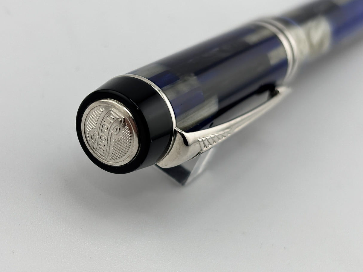 Parker Duofold Special Edition International Mosaic Blue Fountain Pen - Medium 18kt Gold Nib