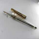 Parker 61 made in England  - Clear Demonstrator - 14k gold nib double broad
