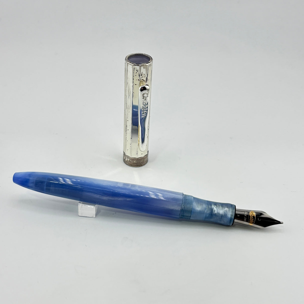 Conklin Coronet Blue Silver Cap - Fountain Pen